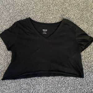 Black Crop top T-Shirt
